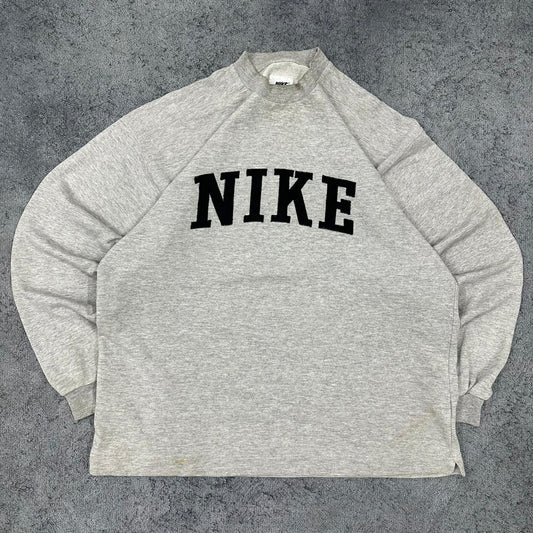 Nike vintage big Logo embroidery Sweatshirt Crewneck grau M