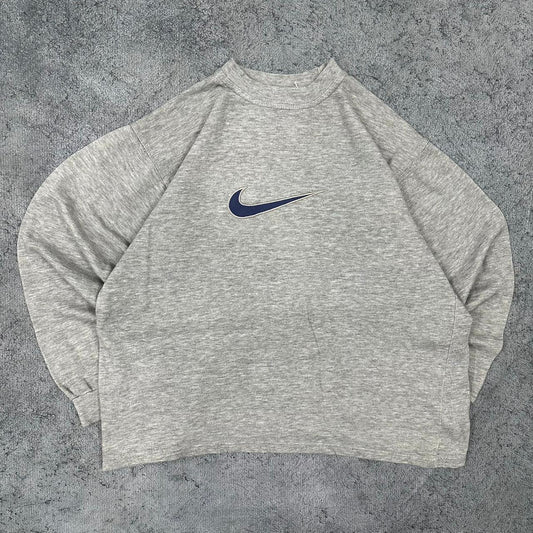 Nike vintage big center Swoosh Sweatshirt Crewneck grau S