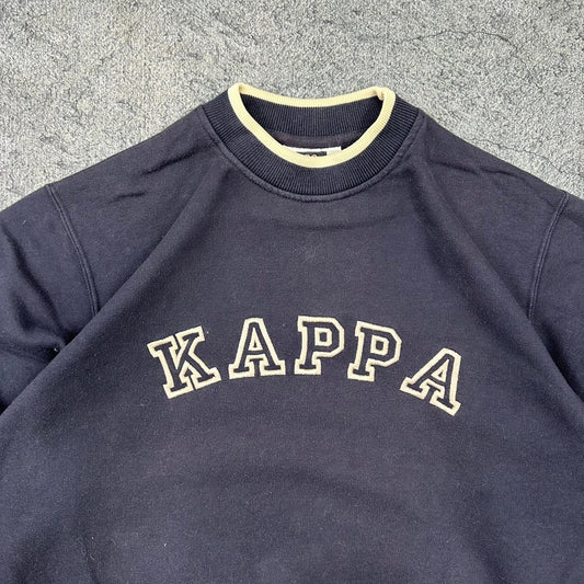 Kappa vintage big Logo embroidery Sweatshirt Crewneck blau S