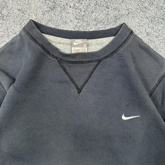 Nike vintage small Swoosh Logo Sweatshirt Crewneck schwarz S
