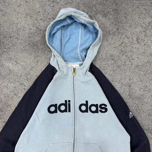 Adidas vintage big Logo Zipper Hoodie blau M