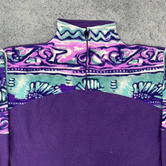 Crazy vintage Fleece Zip Sweatshirt lila M