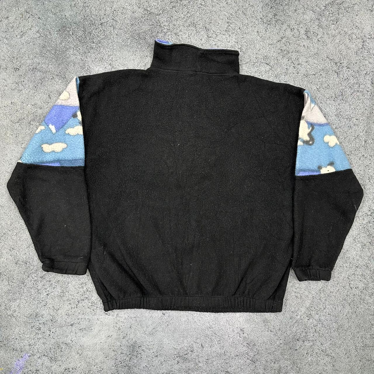 Vintage Pinguin Fleece Zip Sweatshirt Sweater schwarz S