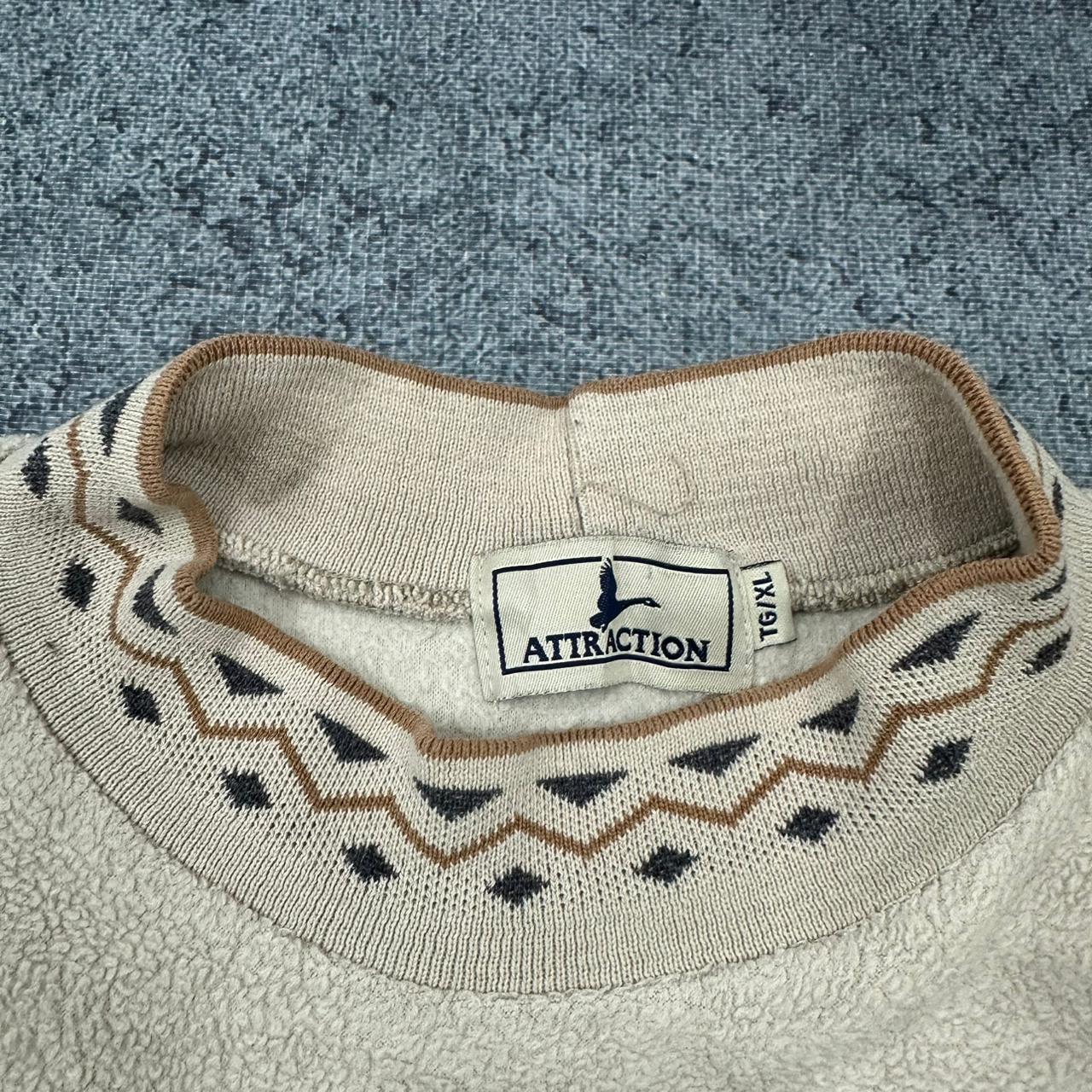 Vintage 90s Fleece Sweatshirt Sweater beige XL