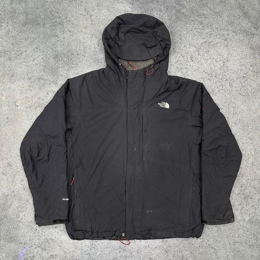 The North Face HyVent Jacke allwetter outdoor gefüttert schwarz XL
