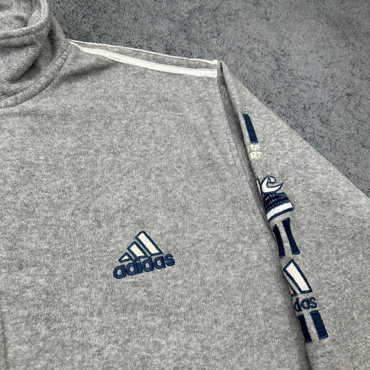 Adidas one big Logo vintage Zipper Fleece Jacke grau L