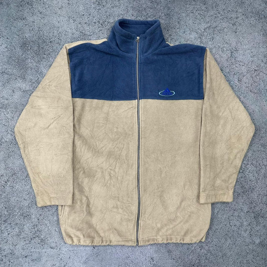 Adidas vintage Fleece Jacke Zipper beige S