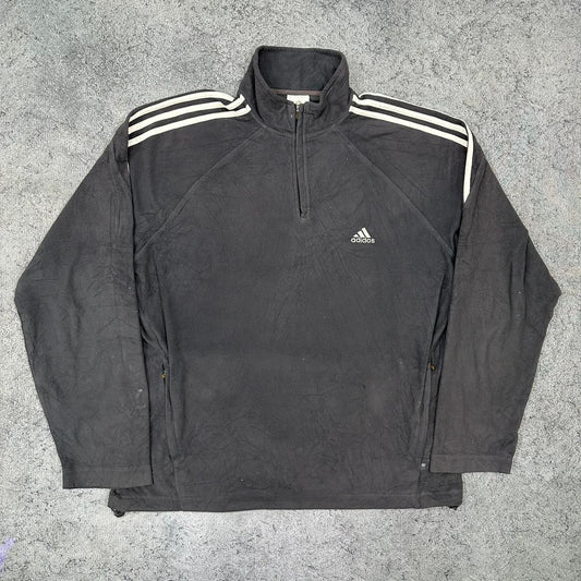 Adidas vintage Fleece Zip Sweatshirt Jacke grau L