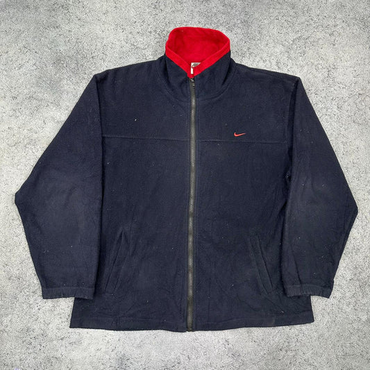 Nike vintage Fleece Zipper Jacke blau XL