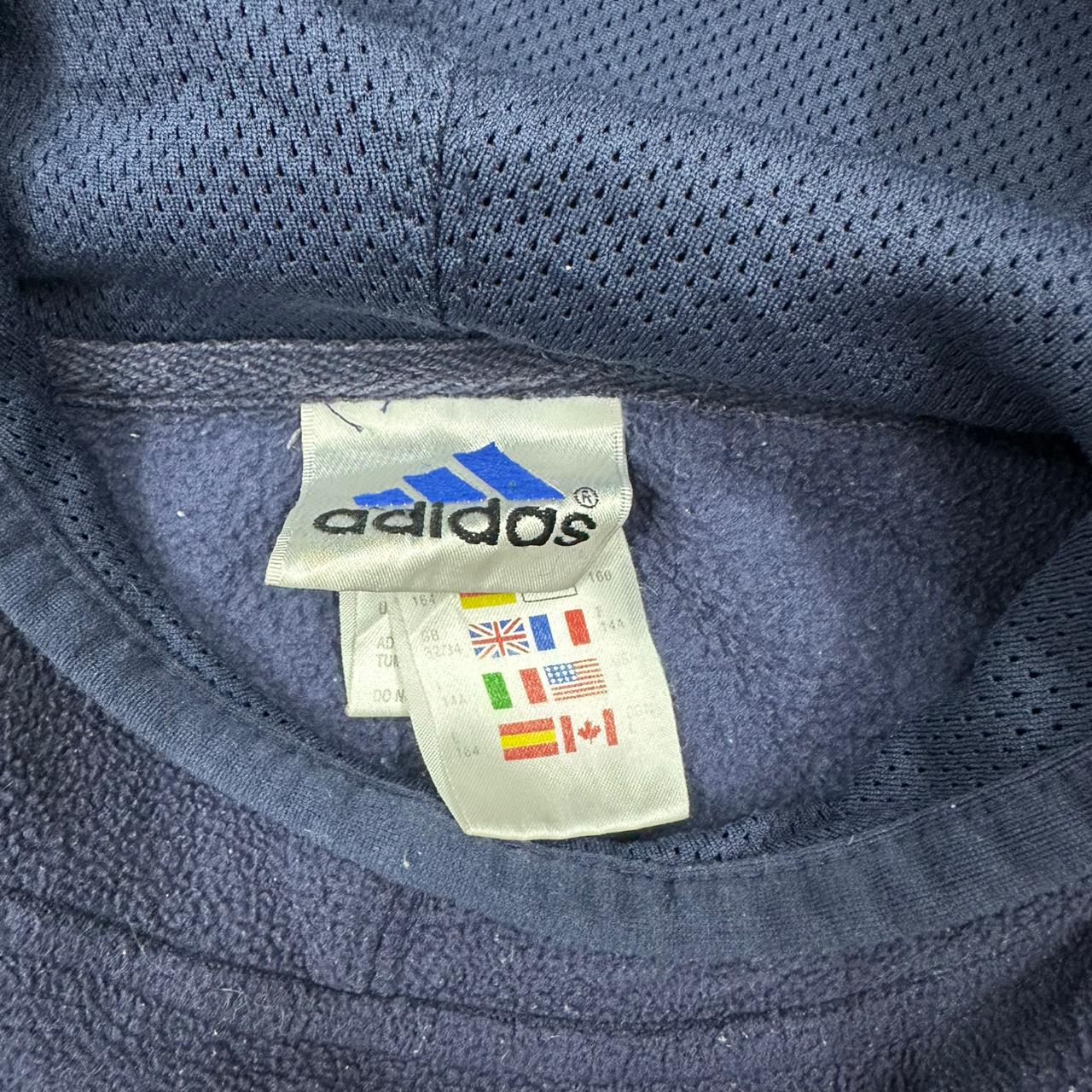 Adidas vintage Fleece Hoodie Pullover blau XS