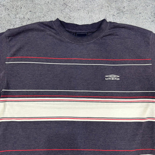 Umbro vintage T-Shirt Tee Shirt 90s Streetwear gestreift blau L