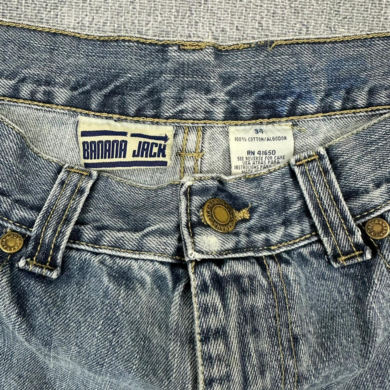 Banana Jack vintage Jorts Shorts Denim kurze Hose Jeans baggy Fit blau W34 L