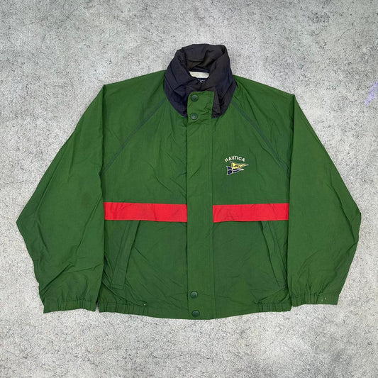 Nautica vintage Windbreaker Jacke grün L