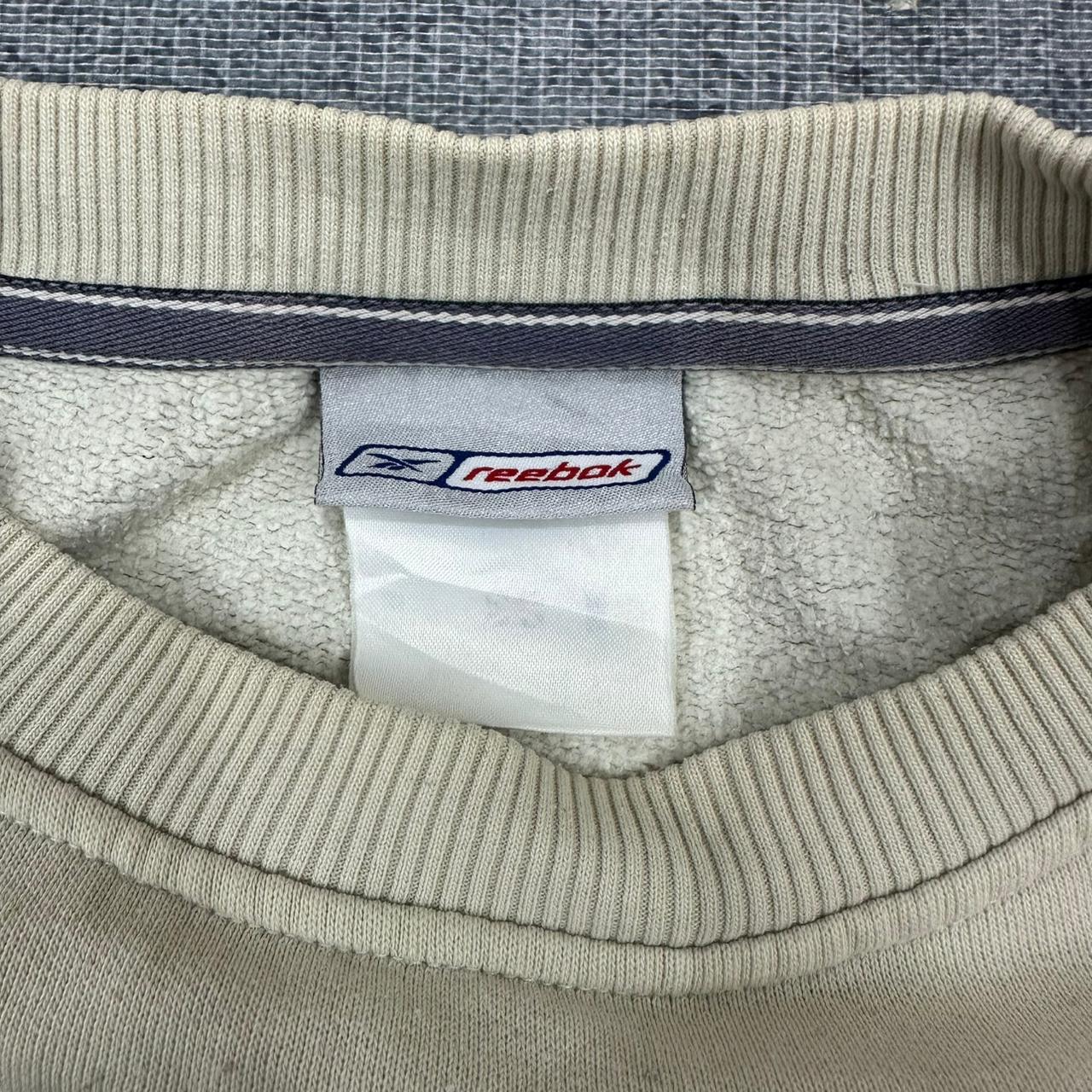 Reebok vintage big Logo Sweatshirt Sweater Crewneck Y2K beige L