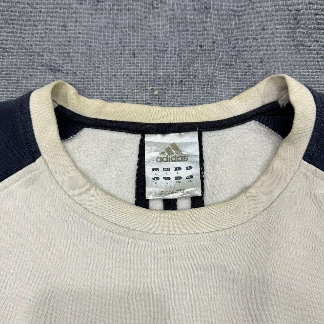 Adidas vintage big logo Sweatshirt Crewneck Sweater beige L