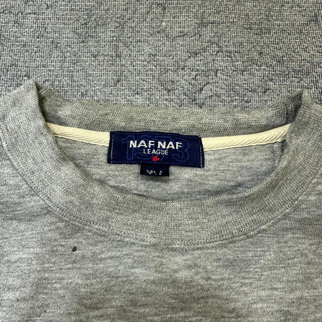 NAF NAF vintage 90s embroidery Sweatshirt Sweater Crewneck grau L