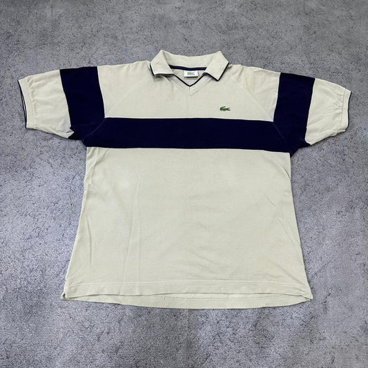 Lacoste vintage small logo embroidery T-Shirt Shirt Tee 90s streetwear grau L