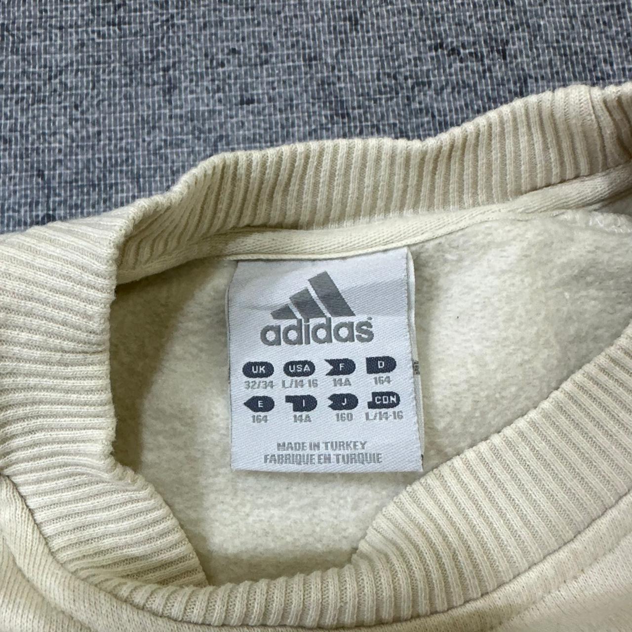Adidas vintage big Logo Sweatshirt Crewneck Sweater beige S