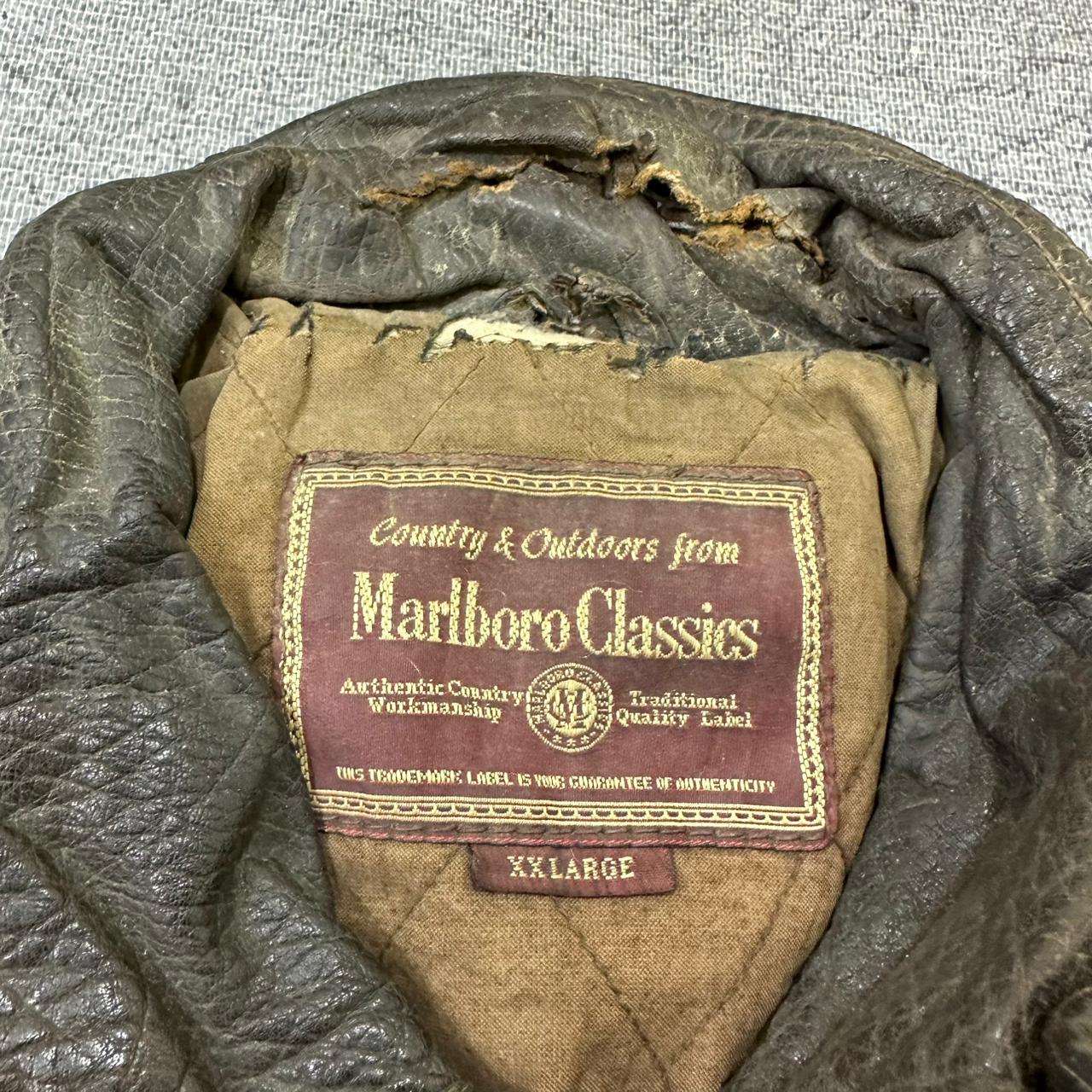 Marlboro Classics vintage Lederjacke Jacke Leder braun L