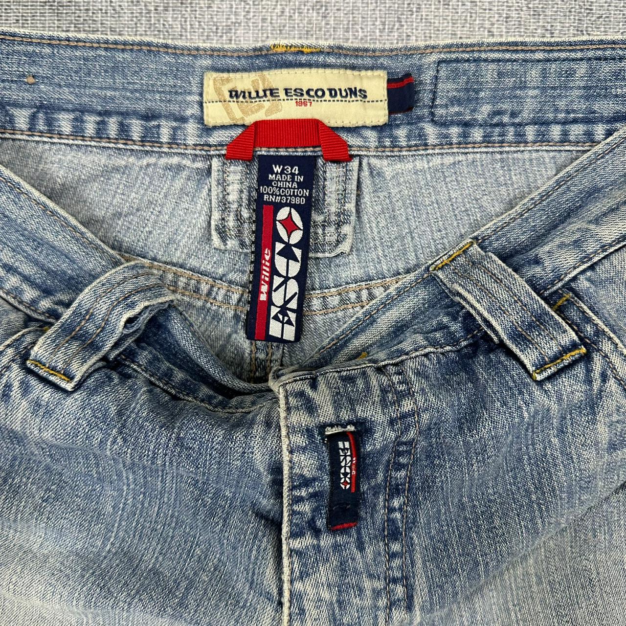 Willie Esco vintage Jorts Jeans Denim Shorts Pants Y2K embroidery blau W34 M