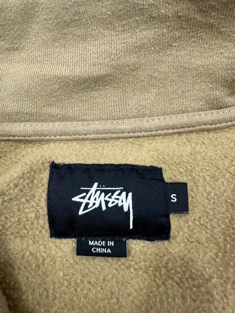 Stüssy Stussy vintage big Logo Sweatshirt Zip Sweater streetwear beige S