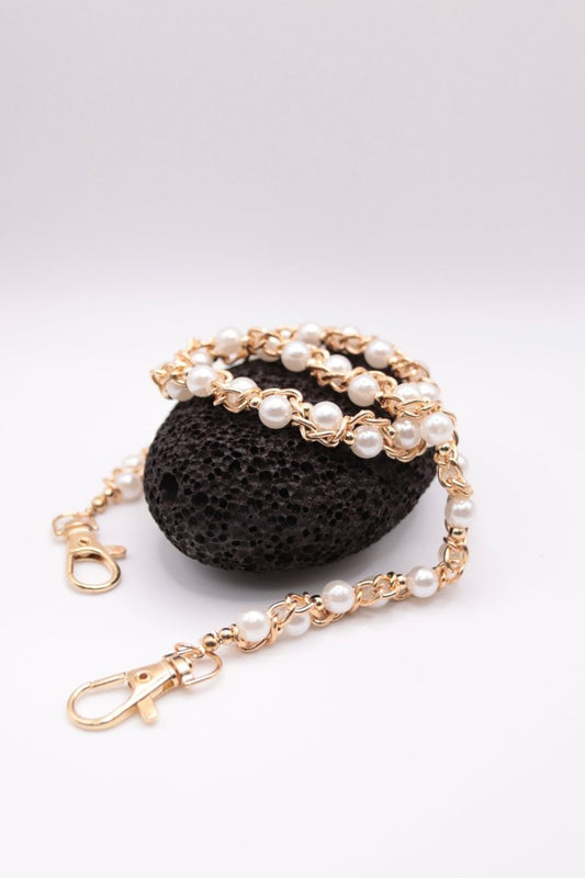 "Desert Pearl" - Edle Perlen - Hosenkette / Wallet Chain mit Gold - Details – Y2K Streetstyle Accessoire - MonkeysVintage