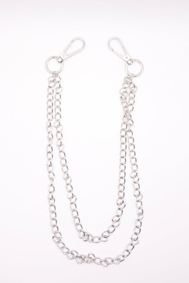 "Roadlink" - Doppel - Hosenkette silber - Skater Y2K Biker Streetwear Rave - MonkeysVintage
