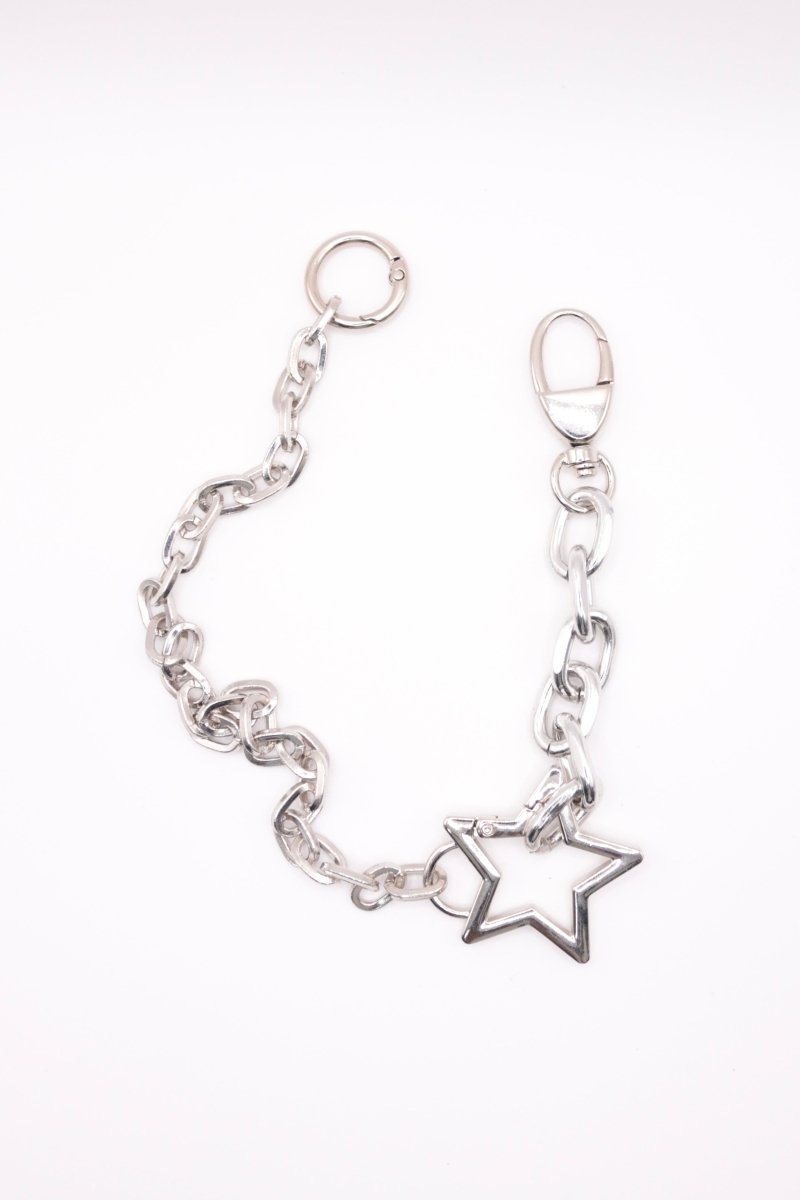„Starbound" trendige Hosenkette in Silber mit Stern - Anhänger - Y2K Streetstyle - MonkeysVintage