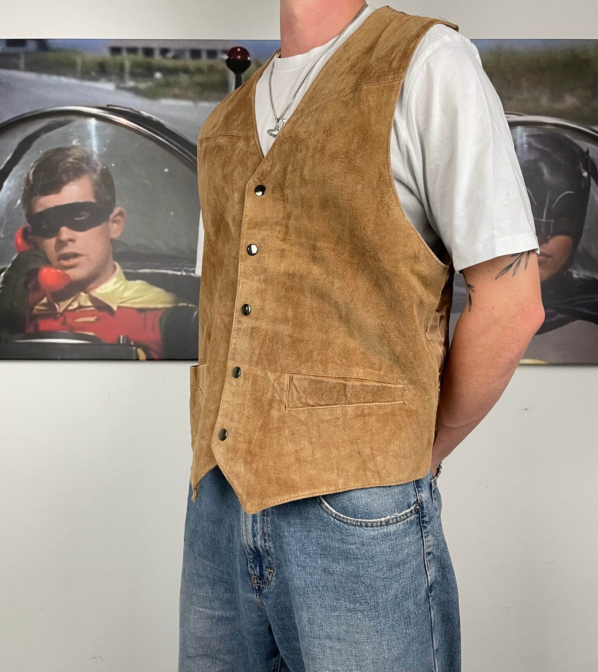 Vintage Leder Weste XL - MonkeysVintage
