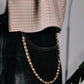"Desert Pearl" - Edle Perlen-Hosenkette / Wallet Chain mit Gold-Details – Y2K Streetstyle Accessoire