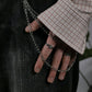 "Roadlink" - Doppel-Hosenkette silber - Skater Y2K Biker Streetwear Rave