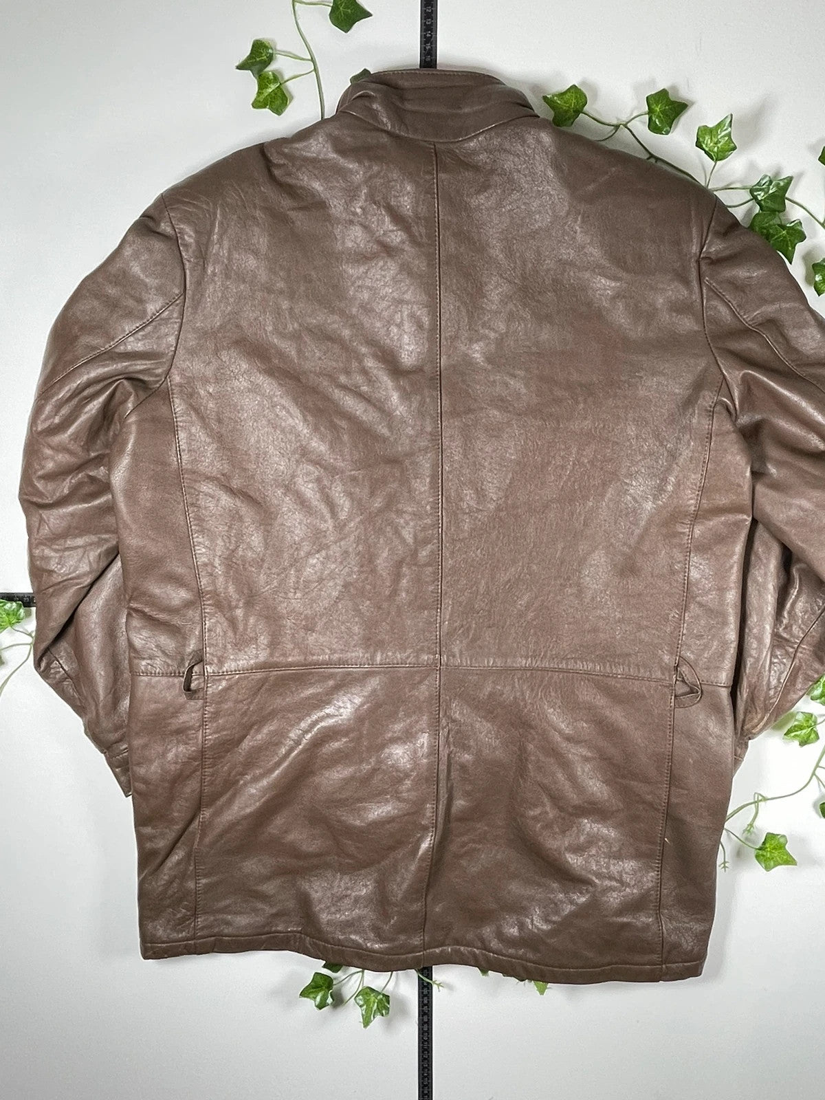 Vintage Leder Jacke Mantel Parka M - MonkeysVintage