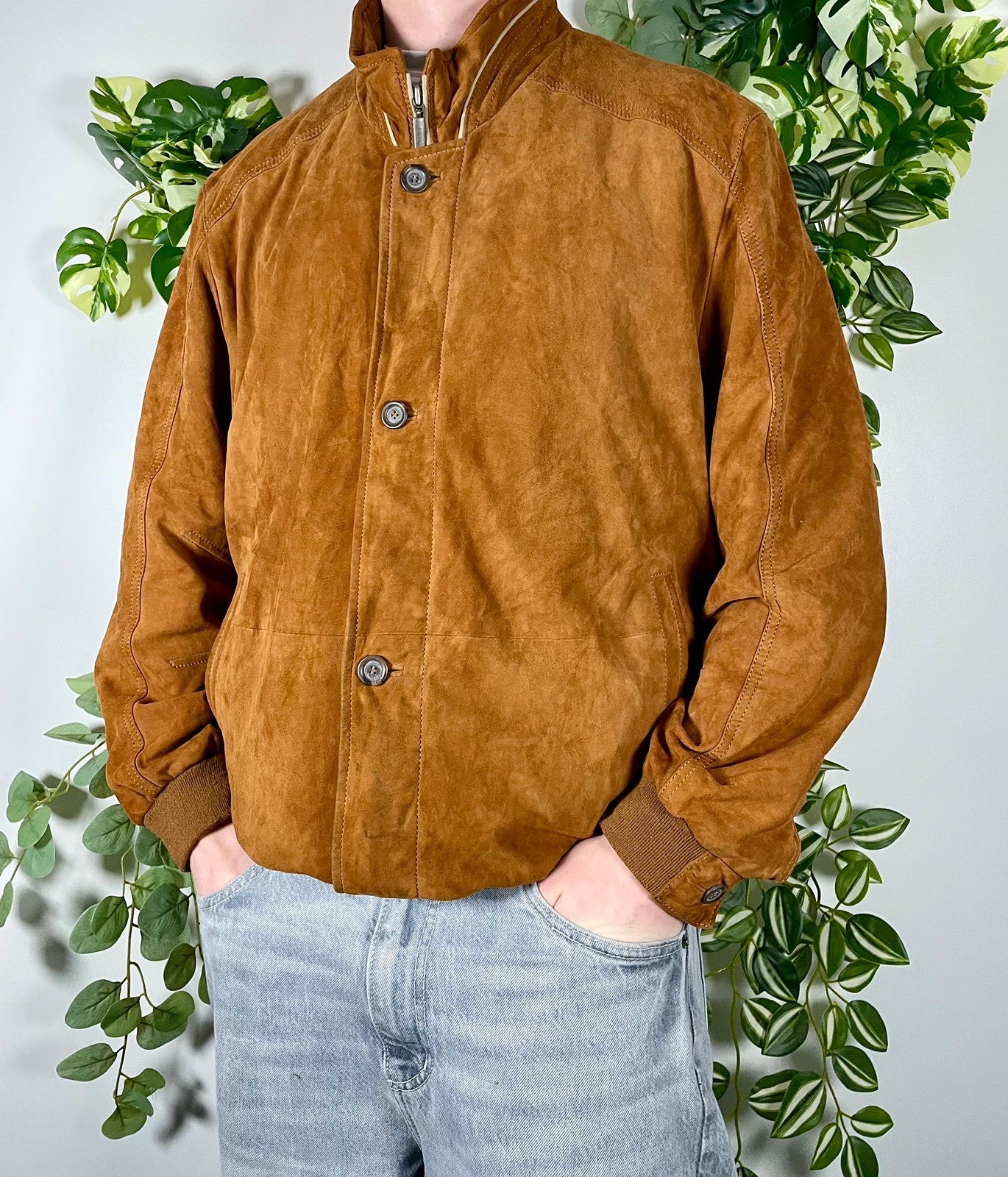 Walbusch Detlev Albers Vintage Lederjacke Wildleder L