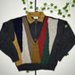 Carlo Colucci Vintage Wolle Strick Zipper Sweatshirt L - MonkeysVintage