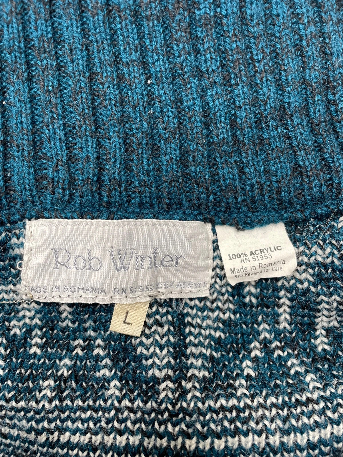 Rob Winter Vintage Strick Zipper Sweatshirt L - MonkeysVintage