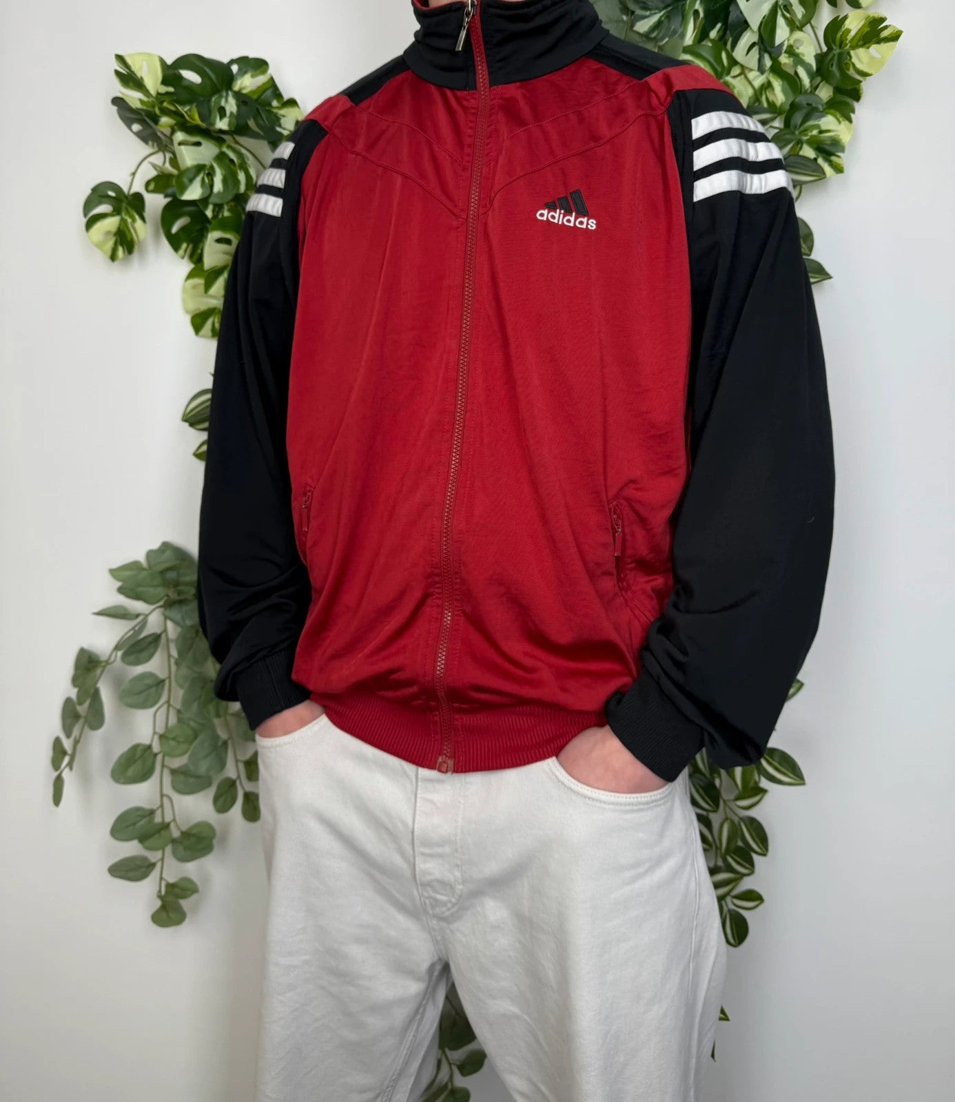 Adidas Vintage Zipper Sportjacke L - MonkeysVintage