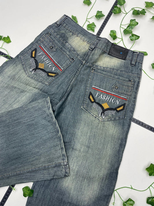Sea Road Industrial Low Waist Flared Jeans M - MonkeysVintage