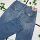 True Religion Vintage Low Waist Flared Jeans W27 - MonkeysVintage