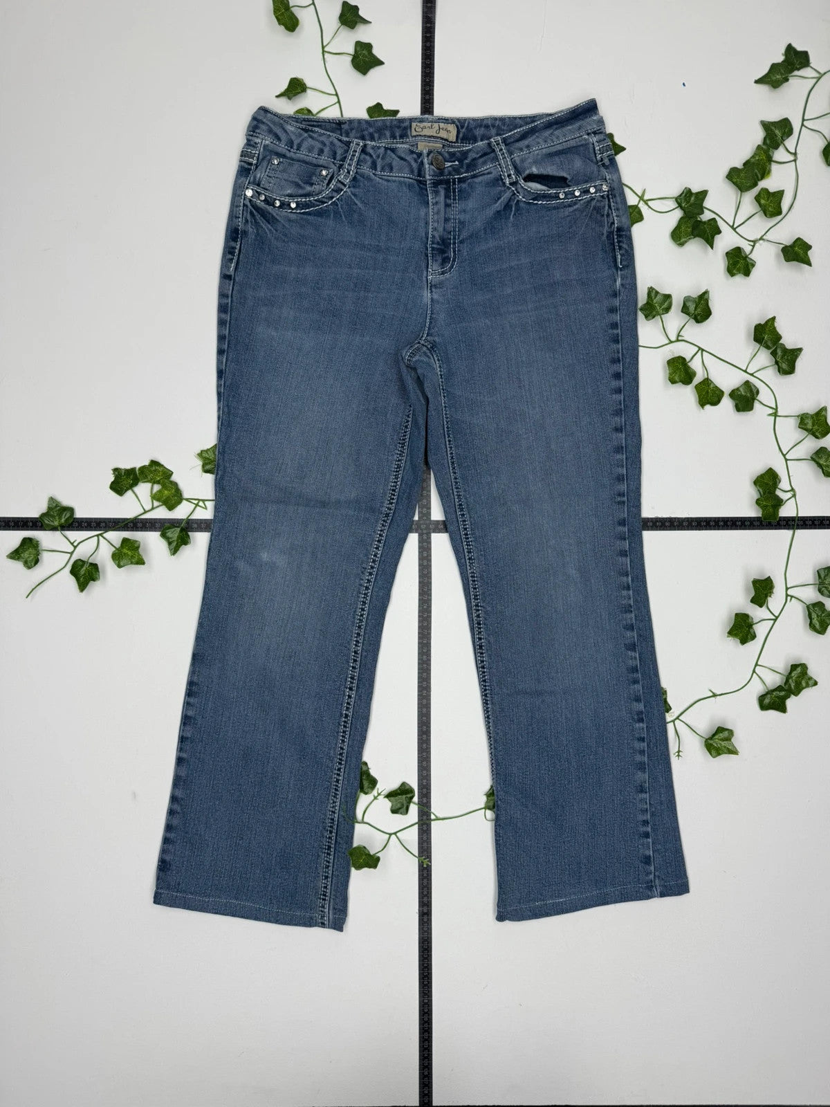 Earl Jean Vintage bestickte Jeans Low Waist Baggy S - MonkeysVintage
