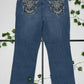 Earl Jean Vintage bestickte Jeans Low Waist Baggy S - MonkeysVintage
