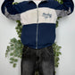 Reebok Vintage Zipper Sweatshirt Blau Weiß L - MonkeysVintage
