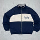 Reebok Vintage Zipper Sweatshirt Blau Weiß L - MonkeysVintage