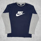 Nike Vintage Y2K Longsleeve langarm Shirt Grau Blau M - MonkeysVintage
