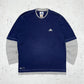 Adidas Y2K Vintage Langarm Shirt Sweater Blau Grau M - MonkeysVintage
