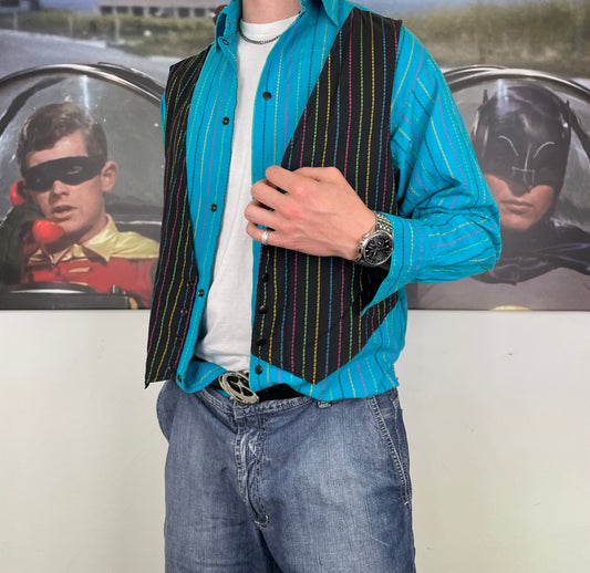 Vintage 80s langarm Hemd L - MonkeysVintage