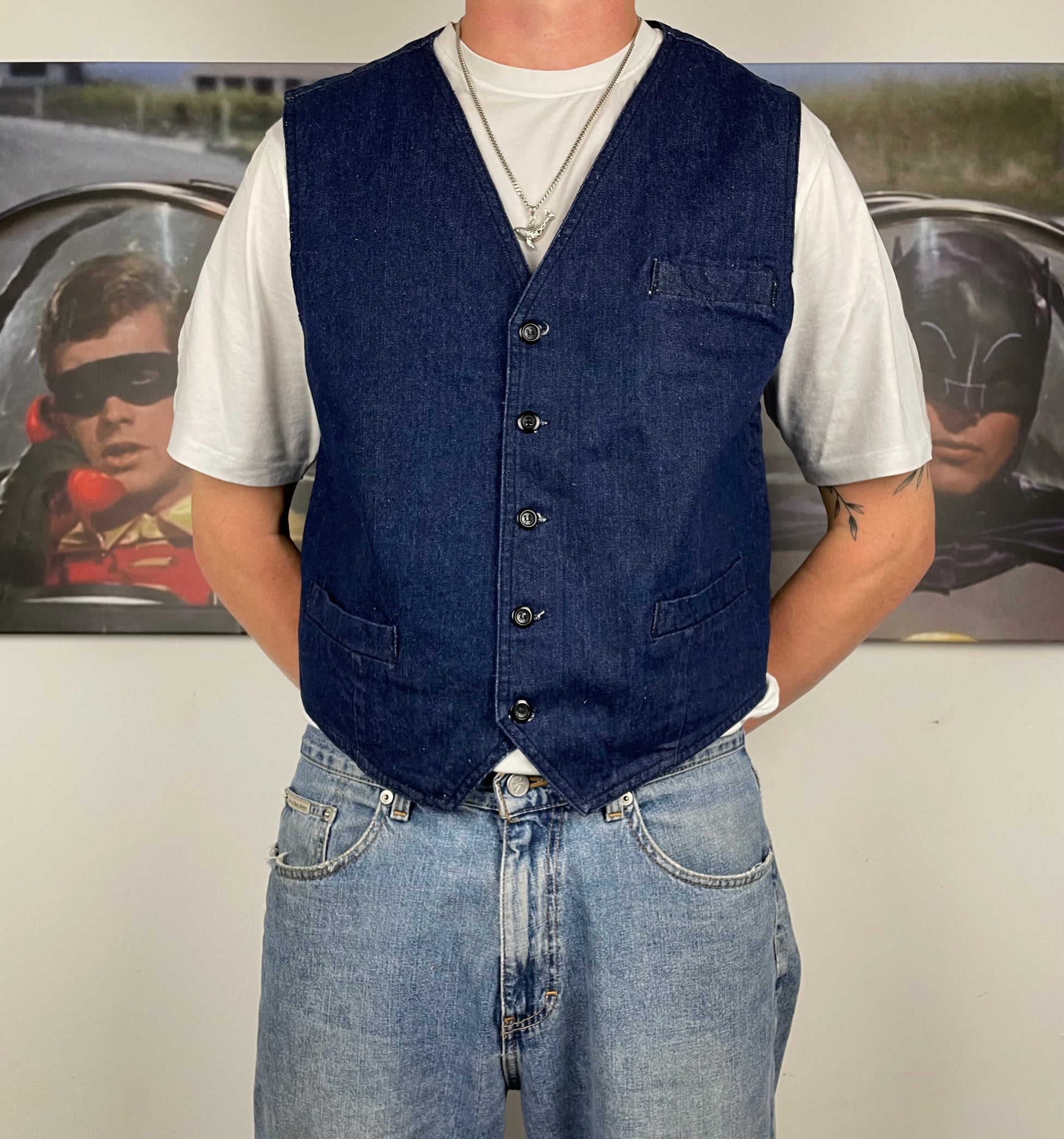 Vintage Denim Weste M - MonkeysVintage