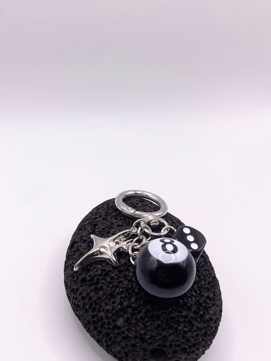Schlüsselanhänger „Lucky Charm“  8-Ball, Würfel & Stern