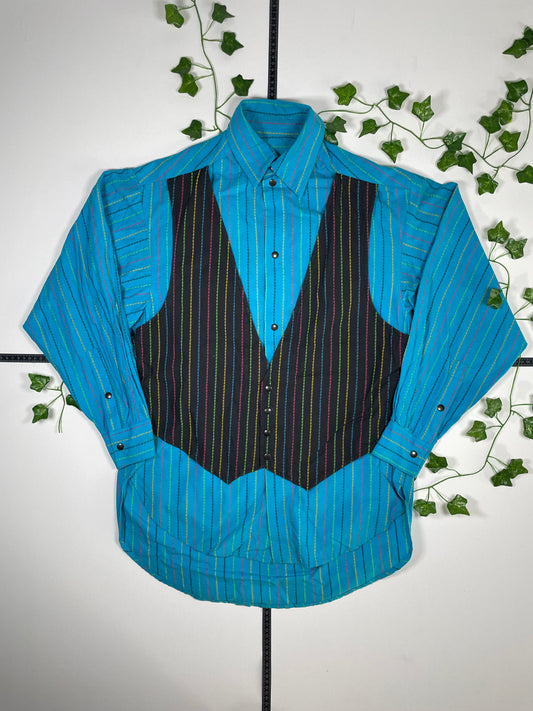 Vintage 80s langarm Hemd L - MonkeysVintage