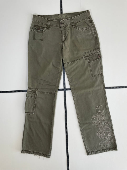 Vintage Y2K Japanese Low Waist Cargo Hose 38 M - MonkeysVintage