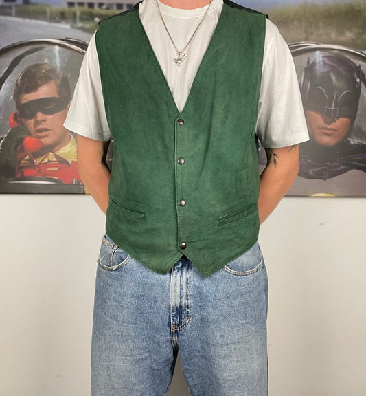 Vintage Weste Leder L - MonkeysVintage